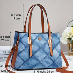 Argyle Pattern Tote Bag Crossbody Office & Work Purse