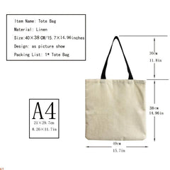 Portable Foldable Canvas Shoulder Bag Lightweight Sling Shopper Bag
