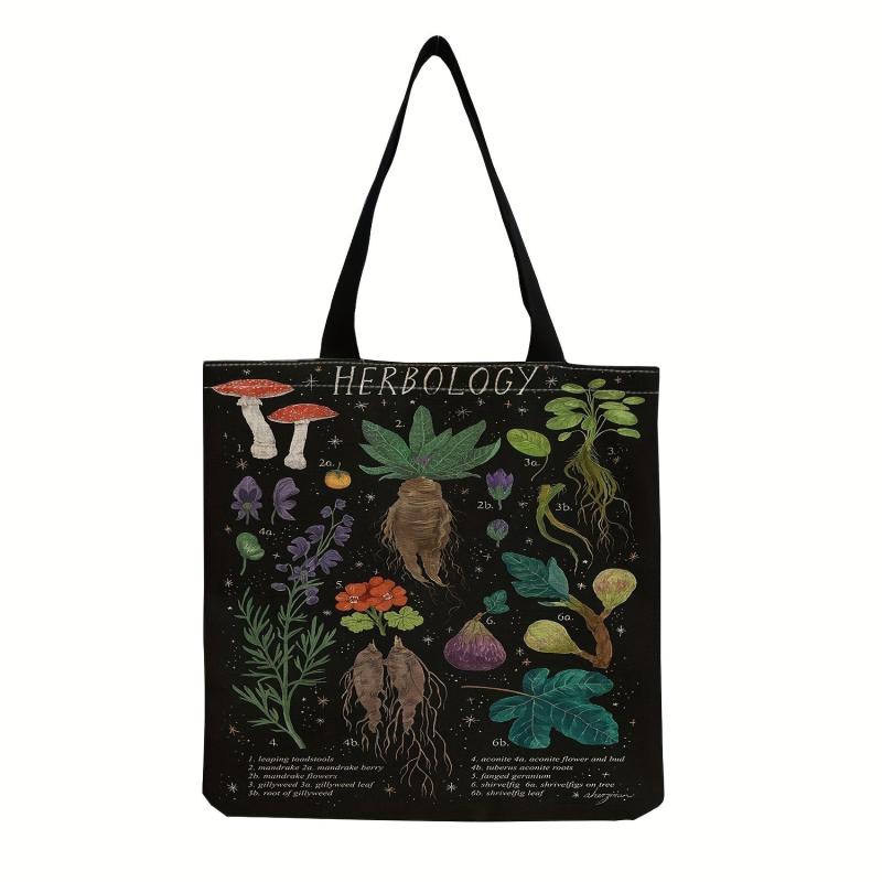 Portable Foldable Canvas Shoulder Bag Lightweight Sling Shopper Bag