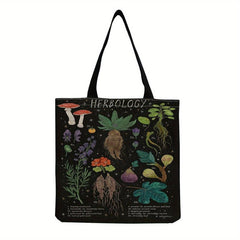 Portable Foldable Canvas Shoulder Bag Lightweight Sling Shopper Bag