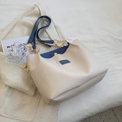 Chain Tote Bag Large Capacity Shoulder Bag Vegan Leather Handbag
