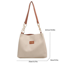 Chain Tote Bag Large Capacity Shoulder Bag Vegan Leather Handbag
