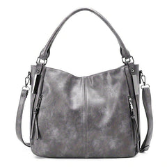 Retro PU Leather Tote Bag Large Capacity Casual Shoulder Crossbody Bag