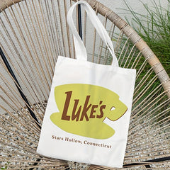 Letters Print Canvas Shoulder Bag Lightweight School Bag