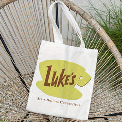 Letters Print Canvas Shoulder Bag Lightweight School Bag