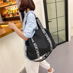 Nylon Tote Bag Shoulder Bag Letter Detail For Work & Travel