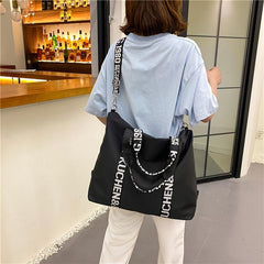 Nylon Tote Bag Shoulder Bag Letter Detail For Work & Travel