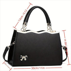 Bowknot Decor Crossbody Bag Satchel Purse For Women