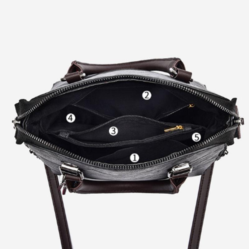 Tassel Top Handle Satchel Crossbody Bag PU Leather Tote Bag