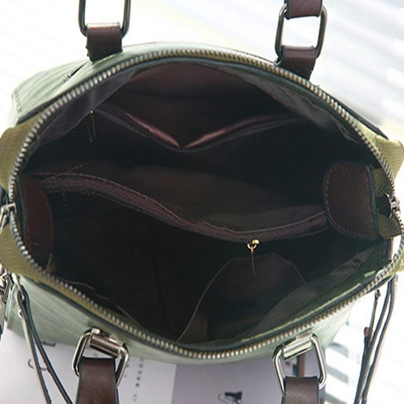 Tassel Top Handle Satchel Crossbody Bag PU Leather Tote Bag