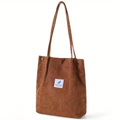 Large Capacity Corduroy Shoulder Bag Minimalist Storage Handbag