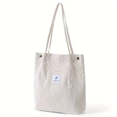 Large Capacity Corduroy Shoulder Bag Minimalist Storage Handbag