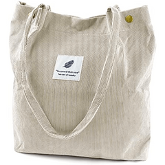 Large Capacity Corduroy Shoulder Bag Minimalist Storage Handbag