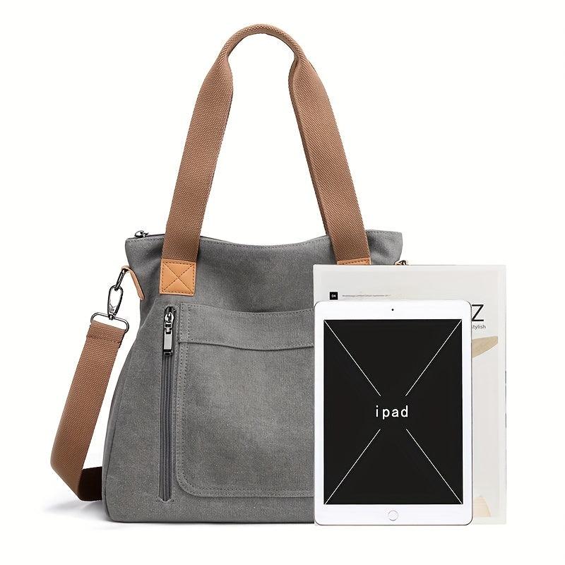 Canvas Tote Bag Large Capacity Lightweight Handbag For Travel