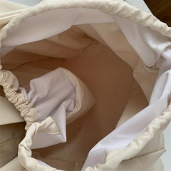 Large Capacity Drawstring Shoulder Bag Solid Crossbody Bag