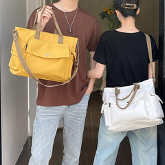 Casual Large Capacity Canvas Bag All Match Preppy School Tote Bag