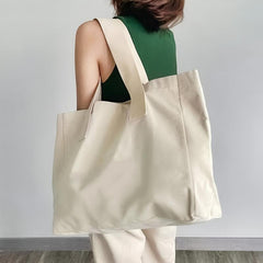 Cat Pattern Canvas Bag Large Shoulder Bag For Work & School