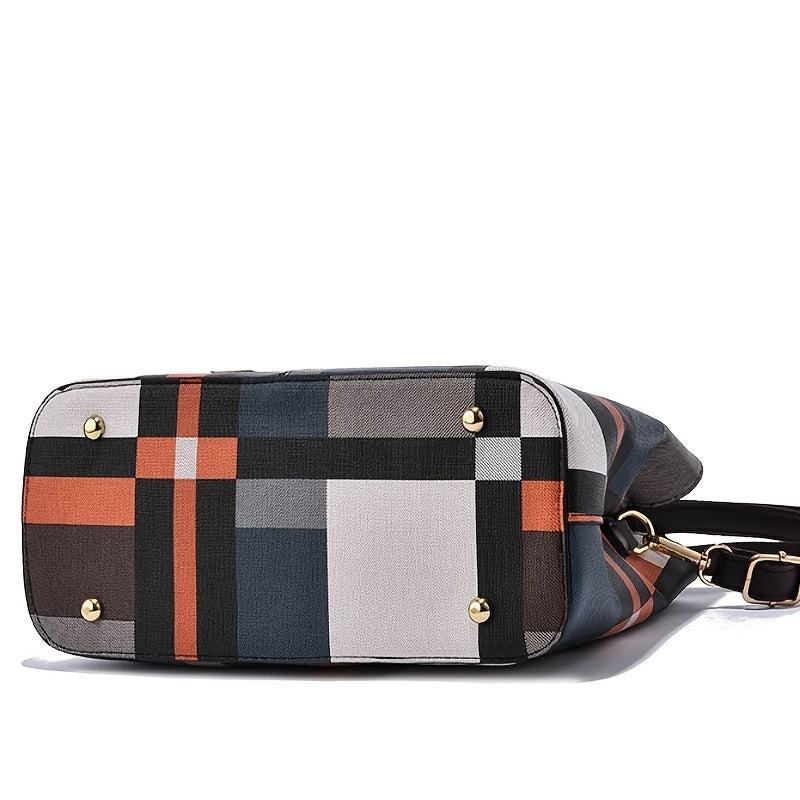 Women's Colorblock Tote Bag Large Capacity Shoulder Bag