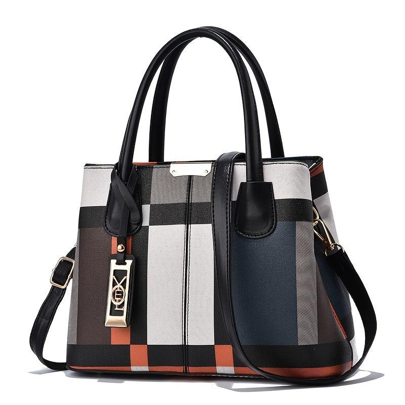 Women's Colorblock Tote Bag Large Capacity Shoulder Bag