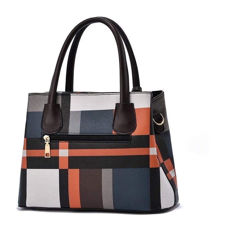 Women's Colorblock Tote Bag Large Capacity Shoulder Bag