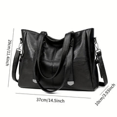 Large Capacity Crossbody Tote Bag PU Leather Shoulder Bag