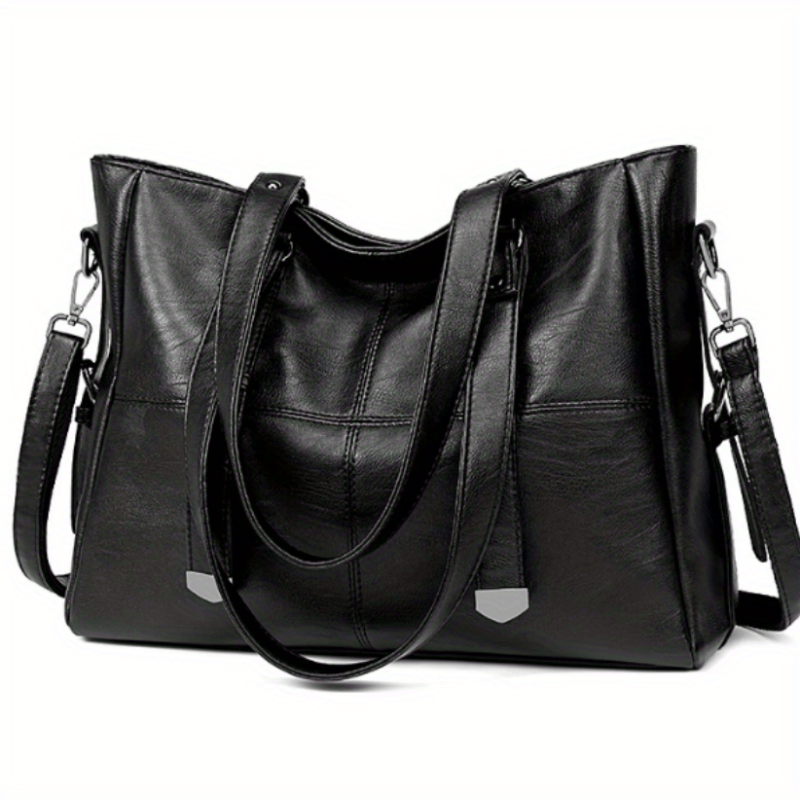 Large Capacity Crossbody Tote Bag PU Leather Shoulder Bag