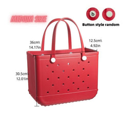 Large Outdoor Beach Bag EVA Pink Tote Washable Handbag