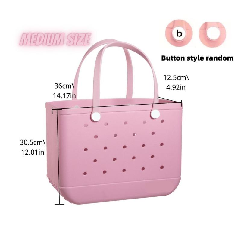 Large Outdoor Beach Bag EVA Pink Tote Washable Handbag