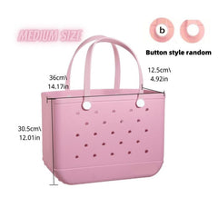 Large Outdoor Beach Bag EVA Pink Tote Washable Handbag