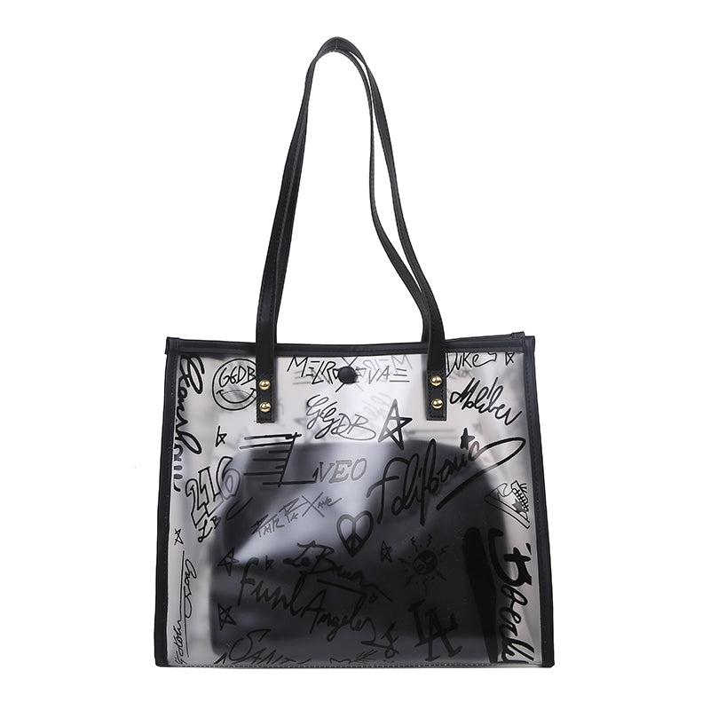 2Pcs Clear Tote Bag Set Waterproof Beach Shoulder Bag