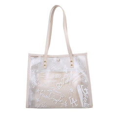 2Pcs Clear Tote Bag Set Waterproof Beach Shoulder Bag