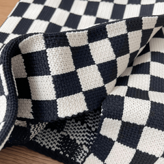 Checkerboard Pattern Knitted Bag Lightweight Satchel for All Match