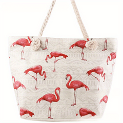 Geometric Beach Tote Lightweight Canvas Shoulder Bag