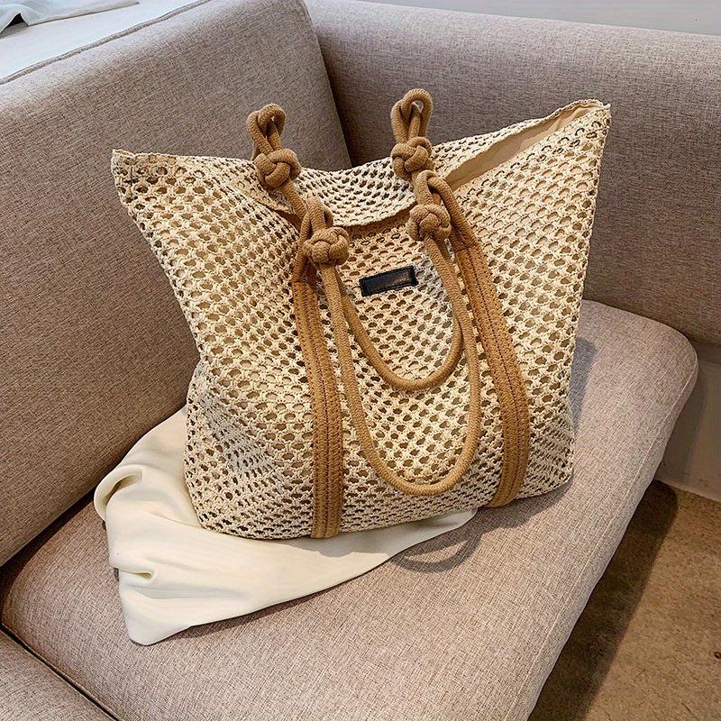 Boho Style Straw Bag Large Capacity Handbag