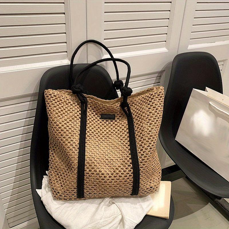 Boho Style Straw Bag Large Capacity Handbag