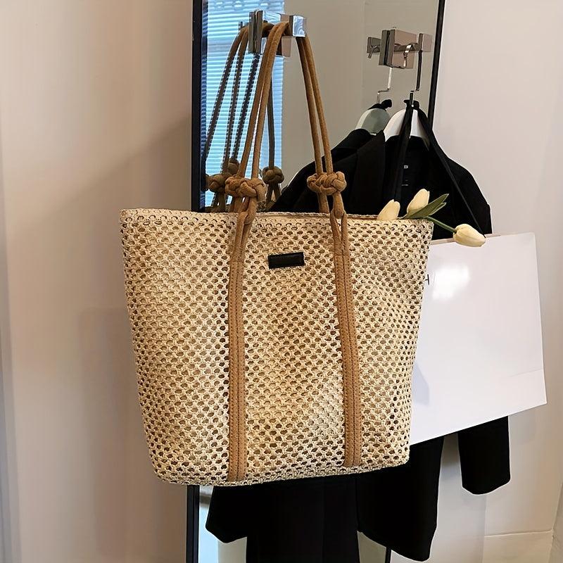Boho Style Straw Bag Large Capacity Handbag