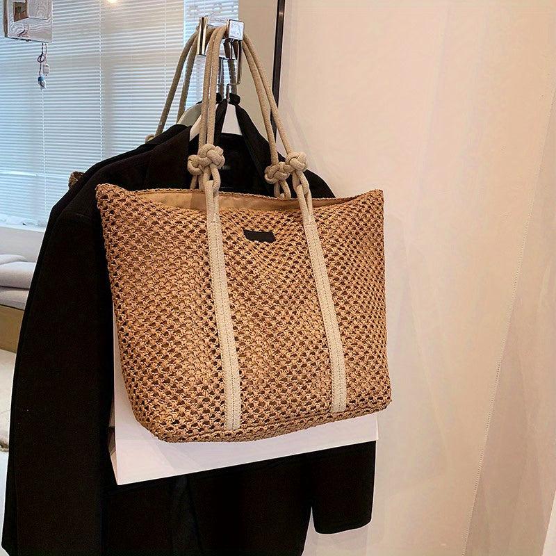 Boho Style Straw Bag Large Capacity Handbag