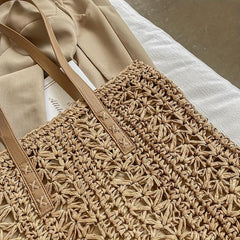 Minimalist Straw Shoulder Bag Summer Handbag Tote Bag For Travel