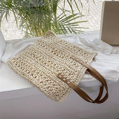 Minimalist Straw Shoulder Bag Summer Handbag Tote Bag For Travel