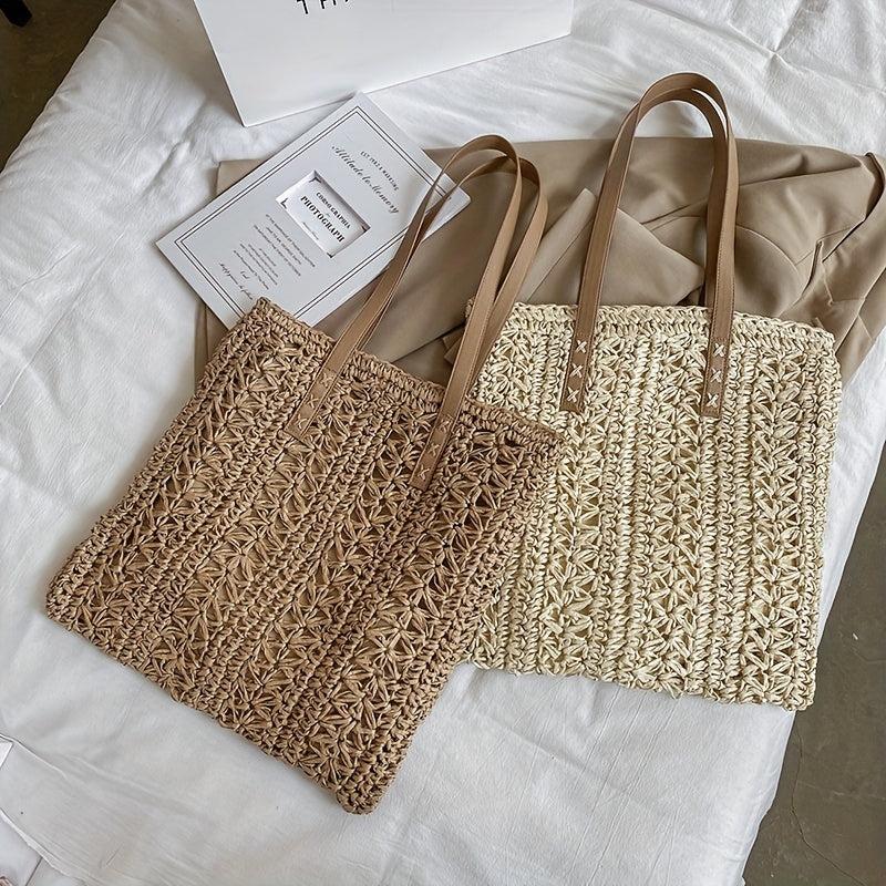 Minimalist Straw Shoulder Bag Summer Handbag Tote Bag For Travel