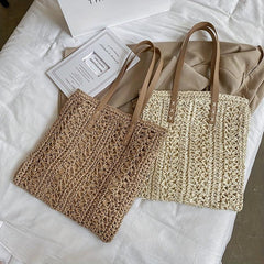 Minimalist Straw Shoulder Bag Summer Handbag Tote Bag For Travel