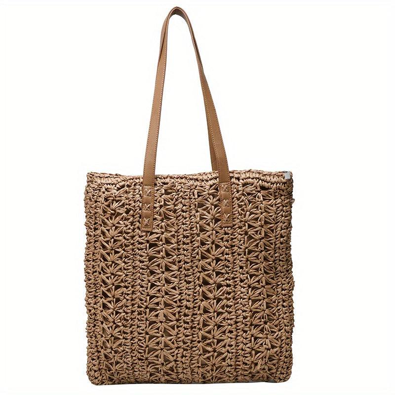 Minimalist Straw Shoulder Bag Summer Handbag Tote Bag For Travel