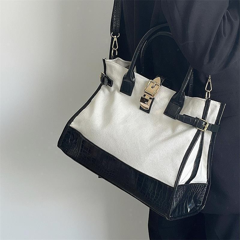 Crocodile Embossed Satchel Tote Handbag