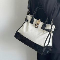 Crocodile Embossed Satchel Tote Handbag