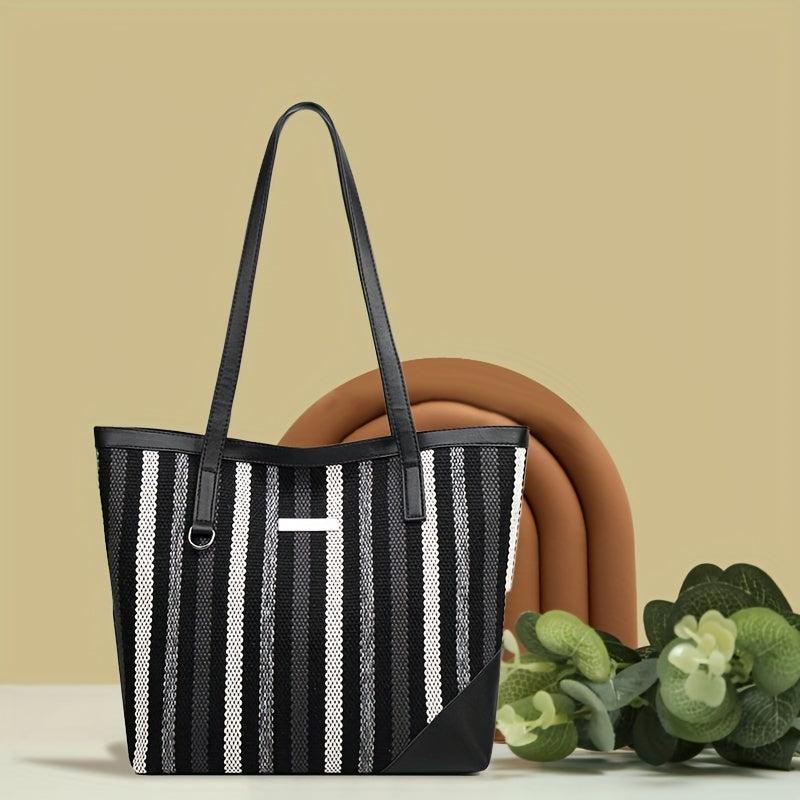 Large Capacity Satchel Tote Bag Nylon Lightweight Shoulder Shopping Bag