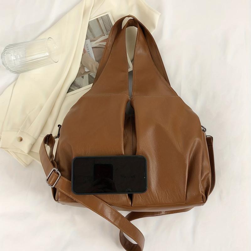 Large Capacity Tote Bag PU Leather Shoulder Bag Women's Handbag Purse