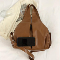 Large Capacity Tote Bag PU Leather Shoulder Bag Women's Handbag Purse