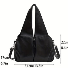 Large Capacity Tote Bag PU Leather Shoulder Bag Women's Handbag Purse