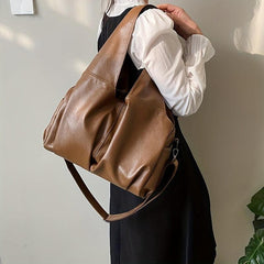 Large Capacity Tote Bag PU Leather Shoulder Bag Women's Handbag Purse