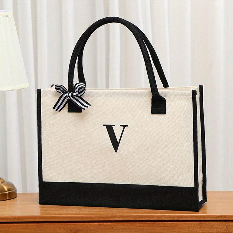 Letter Pattern Tote Bag Large Capacity Shoulder Bag